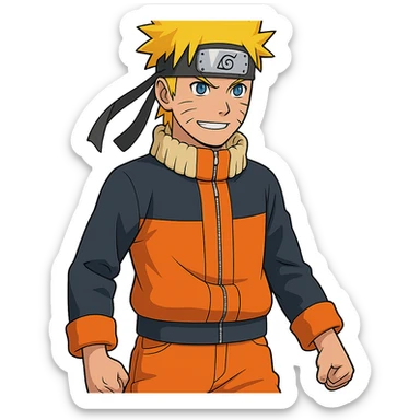 Naruto with vibrant colors in a general style sticker