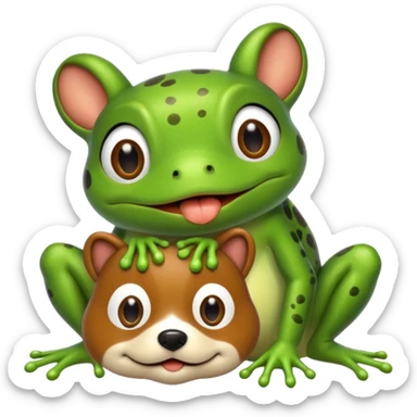 Frog with a dog ￼ sticker