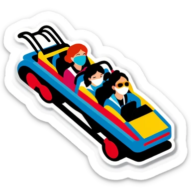 Roller coaster with 3 womens sticker