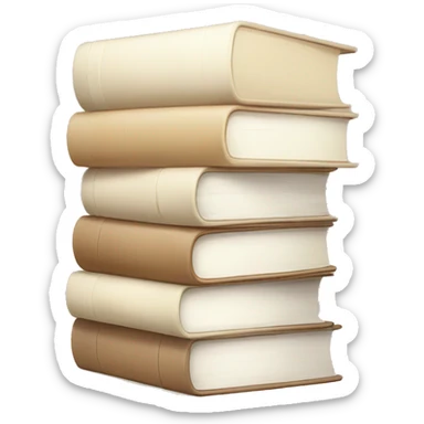 stack of beige and whitebooks, aesthetics  sticker