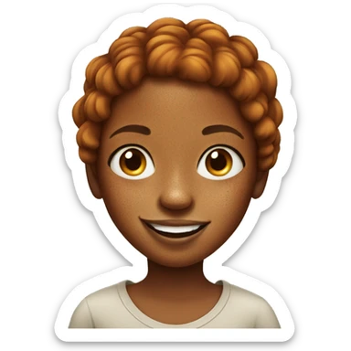 smiling portrait of freckled girl sticker