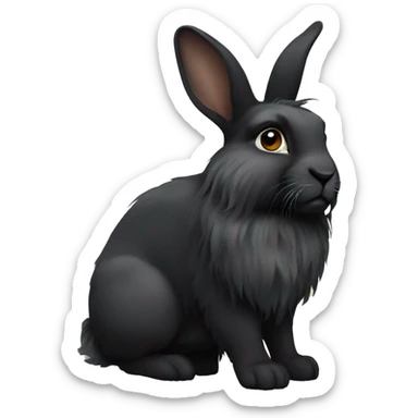 black lionhead rabbit  sticker