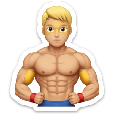 6 pack abs yellow skin sticker