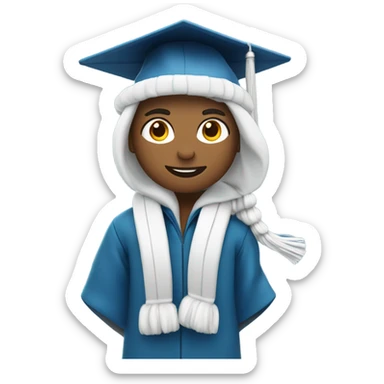 college graduate snow skiing sticker