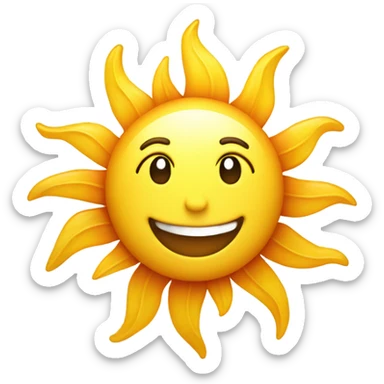 Happy, Diligent, wondering sun sticker