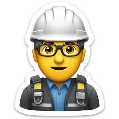 Ingeniero con cascos, lentes de seguridad sticker