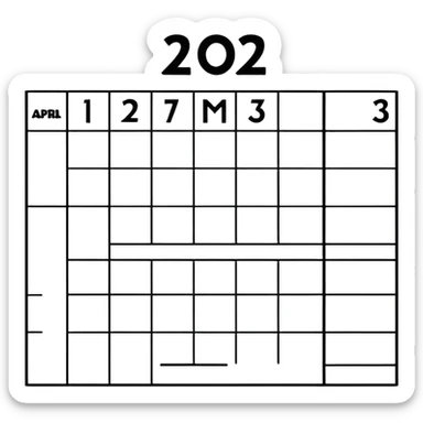 April 2025 calendar page sticker