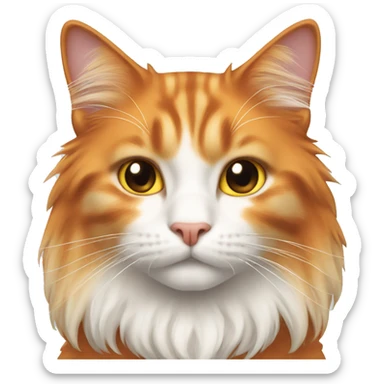 Long haired orange and white cat sticker