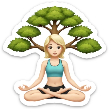 tree yoga poses Girl sticker