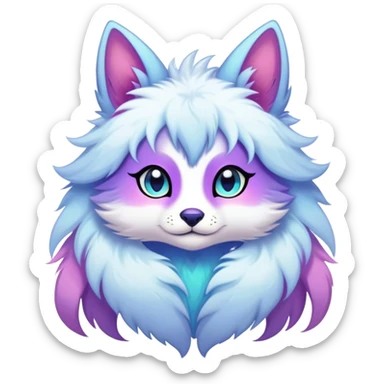 Kawaii bright fantasy ethereal anthro fursona animal sticker