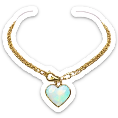 Gold chain bdsm collar with opal Crystal heart sticker