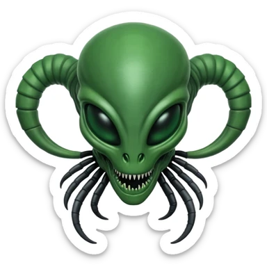 green xenomorph from movie alien sticker