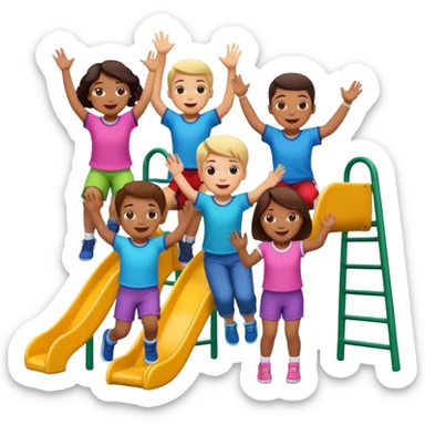 Kinderspielsplatz mit spielenden Kinder sticker