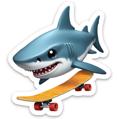 Shark on skateboard  sticker