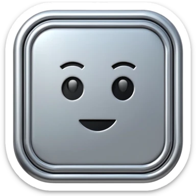 A futuristic microchip emoji made of polished silver chrome, minimal circuit details, smooth metallic surface, soft lighting, iOS emoji style, centered, clean white background sticker