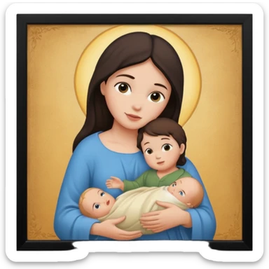Image of the Mother of God in a frame sticker