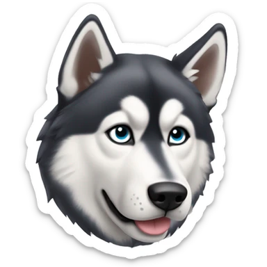 Husky siberiano con audifonos de jos zls claros  sticker