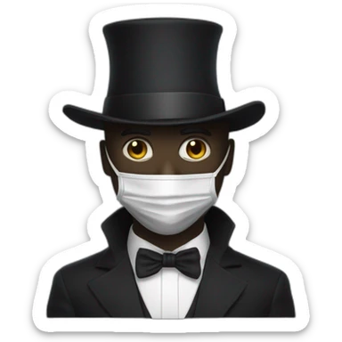 satoshi nakamoto dress like a magician with a v a for vendeta mask sticker