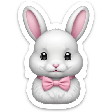 white bunny with pink bowtie sticker