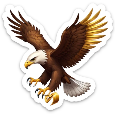 Golden eagle with razor and gold wings, Red Rising sticker