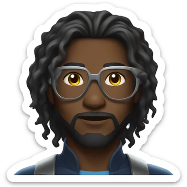 Black lightning with long hair sticker