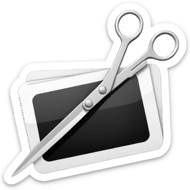 cutting  35mm film with scissors sticker