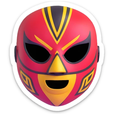 teal and orange luchador mask sticker