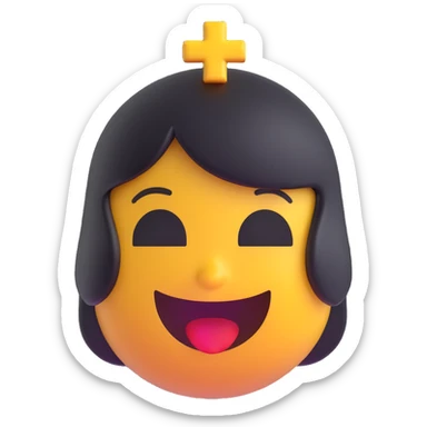 Nossa Senhora da Abadia, 3D emoji style, rounded and shiny look sticker