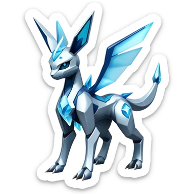 Futuristic Kyurem-Glaceon-dialga-hybrid, full body sticker