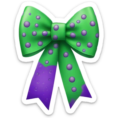 green bow with purple dots sticker