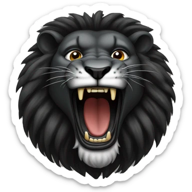 Roaring black lion sticker