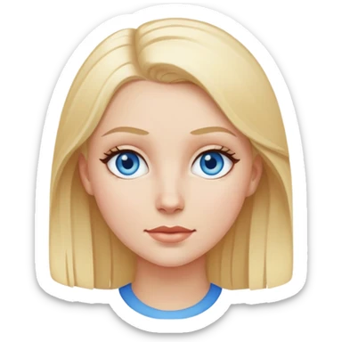 white girl with blonde hair and blue eyes sticker