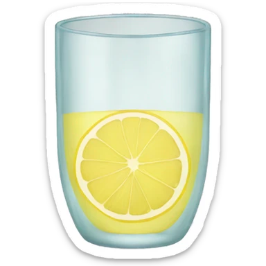 Lemon water in a glass cup sticker
