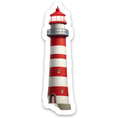 palm trees with red and white lighthouse sticker