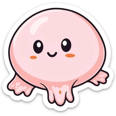 abdomen with stubborn fat, cartoon style, stylized adipocytes with determined expressions, playful atmosphere sticker