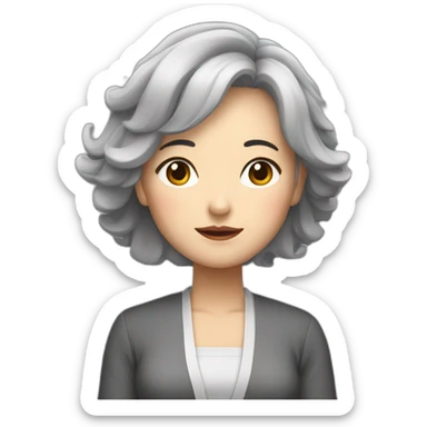 Chinese lady grey hair excise sticker