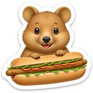 quokka eating bahn mi sticker
