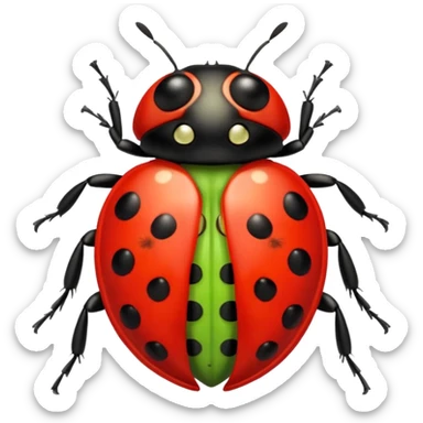 lime cute ladybug sticker