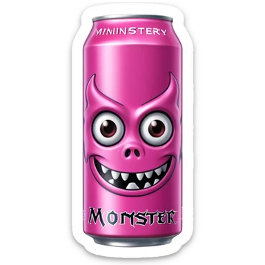 Pink monster energy drink with the logo of original monster company energy drink do not add the face in it just normal monster can  sticker