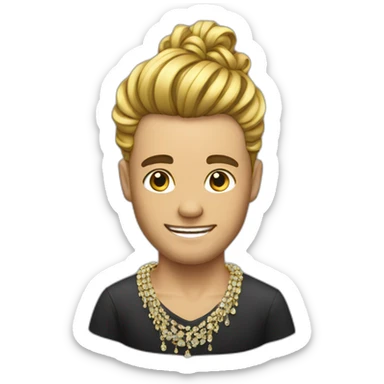 Homme bling avec un chignon sticker