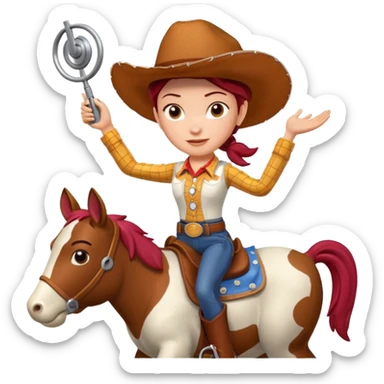 Jessie from Toy Story riding Bullsye sticker