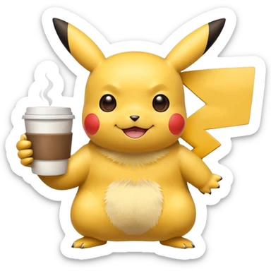 Pikachu with coffee sticker