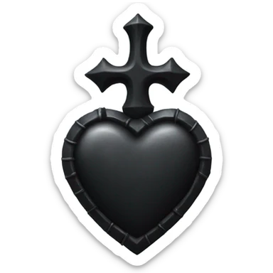 gothic black iron heart  sticker