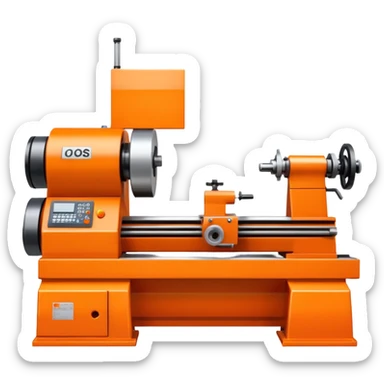 Orange-colored CNC lathe machine sticker