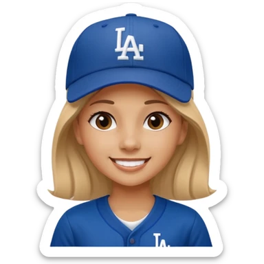 Girl at los Angeles dodgers game sticker