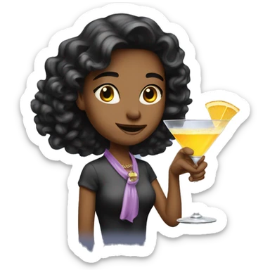 Cocktail hour girl funny sticker