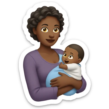 Mom with a baby boy in her arms  sticker