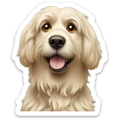shaggy dog similar to labrador with golden sticking out hair sticker