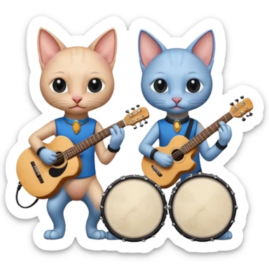 Hairless cats playing in band sticker