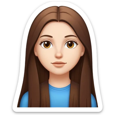 White girl with long straight hair and The color of her hair Is brown sticker